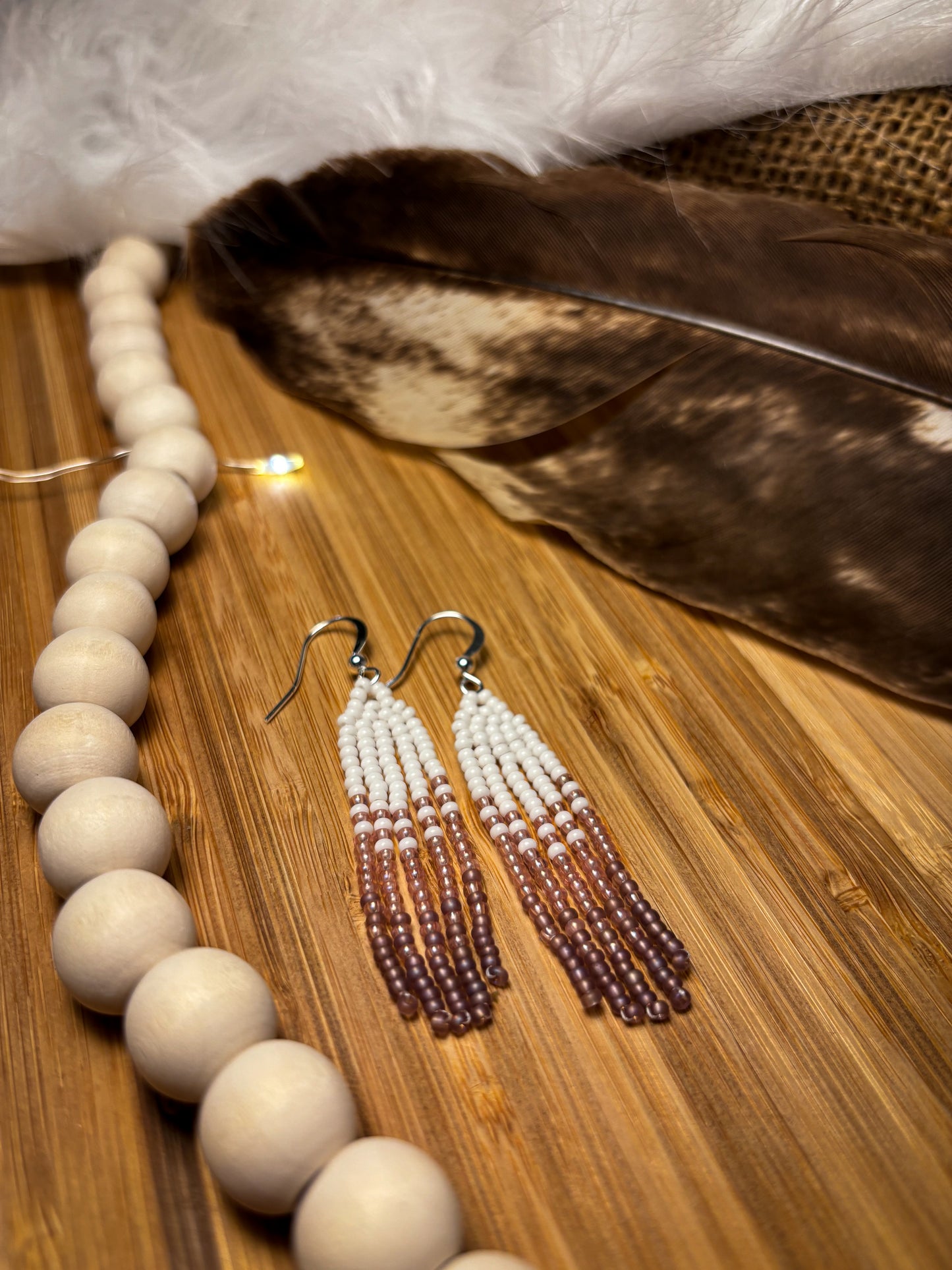 Strawberry Moon - Hand-Beaded Earrings