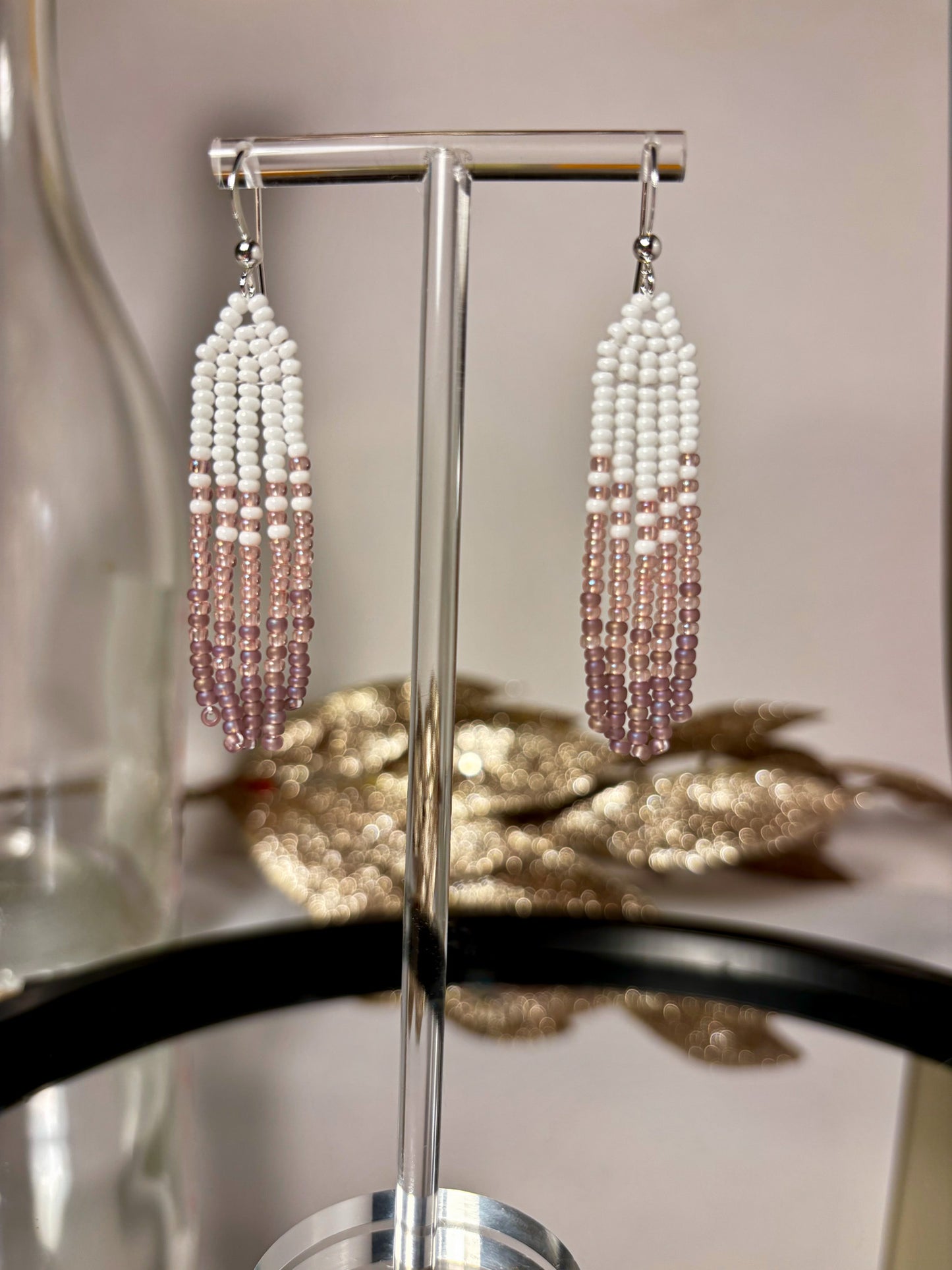 Strawberry Moon - Hand-Beaded Earrings