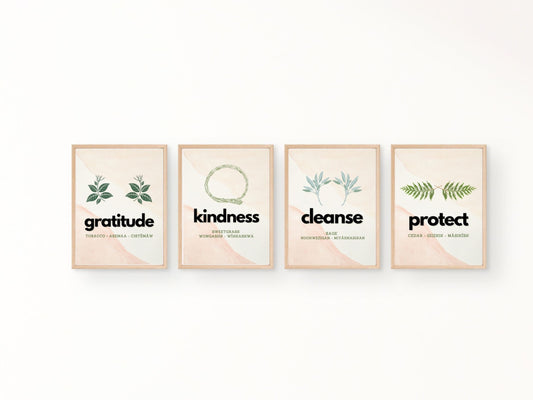 Four Sacred Medicines Art Work - Four Piece Set