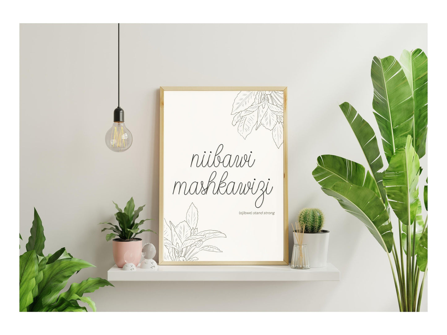 Stand Strong Ojibwe Art Print - Niibawi Mashkawizi