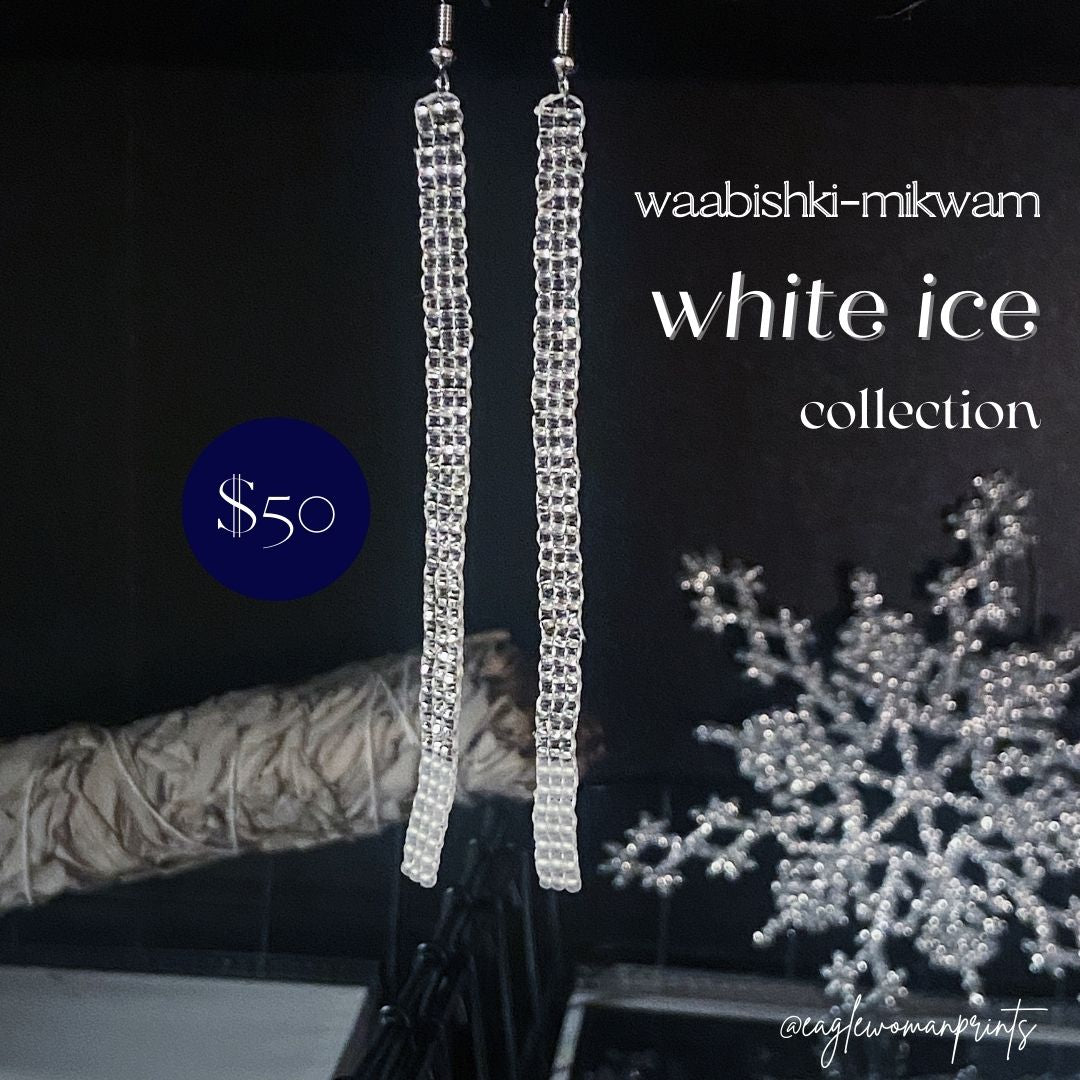 Silver-lined & Matte Brick-Stitch Column Earrings