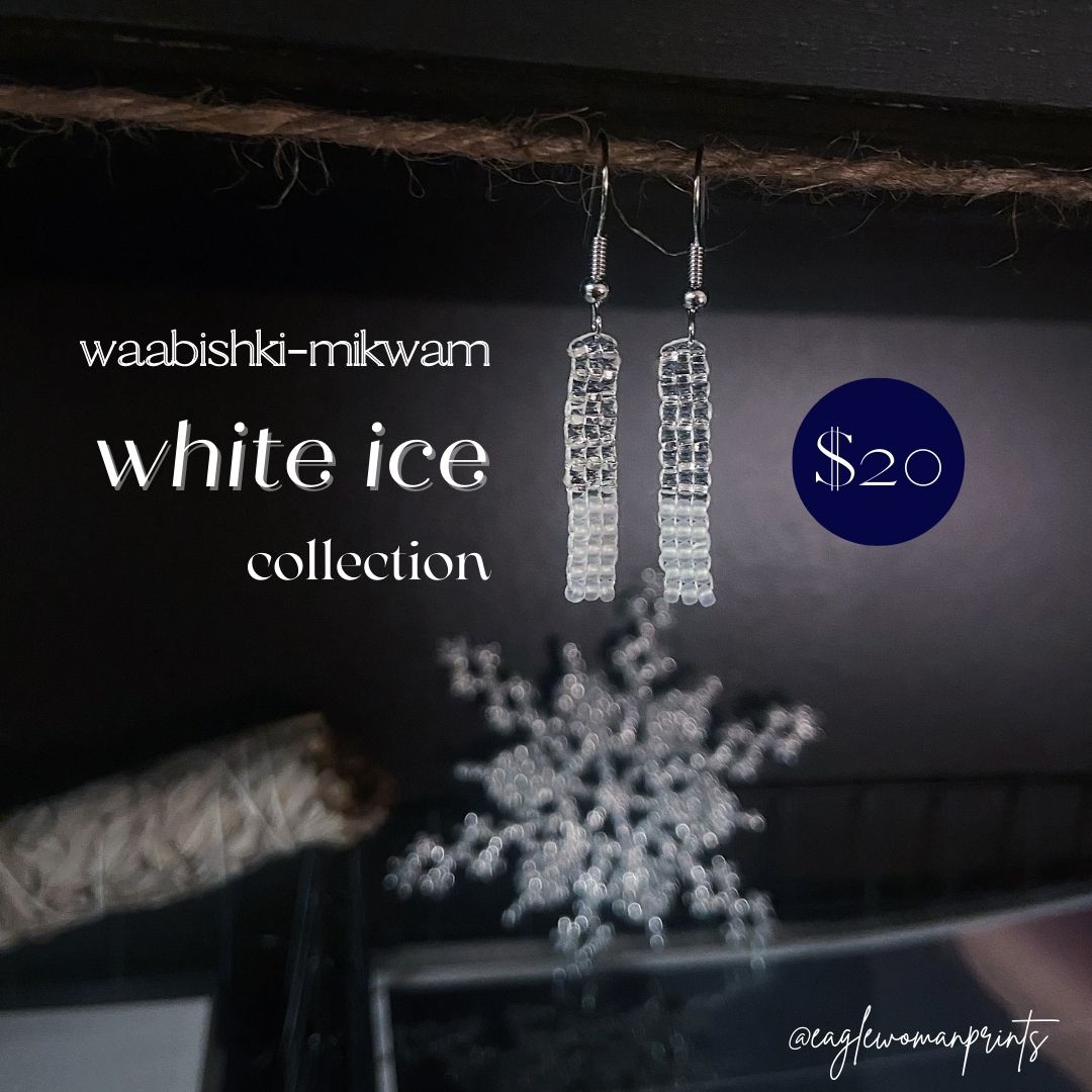 Silver-lined & Matte Brick-Stitch Column Earrings