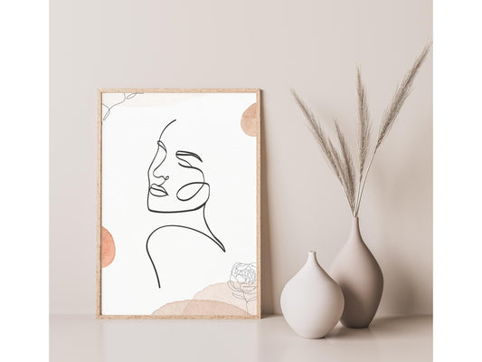 Minimalist Boho Face Art Print