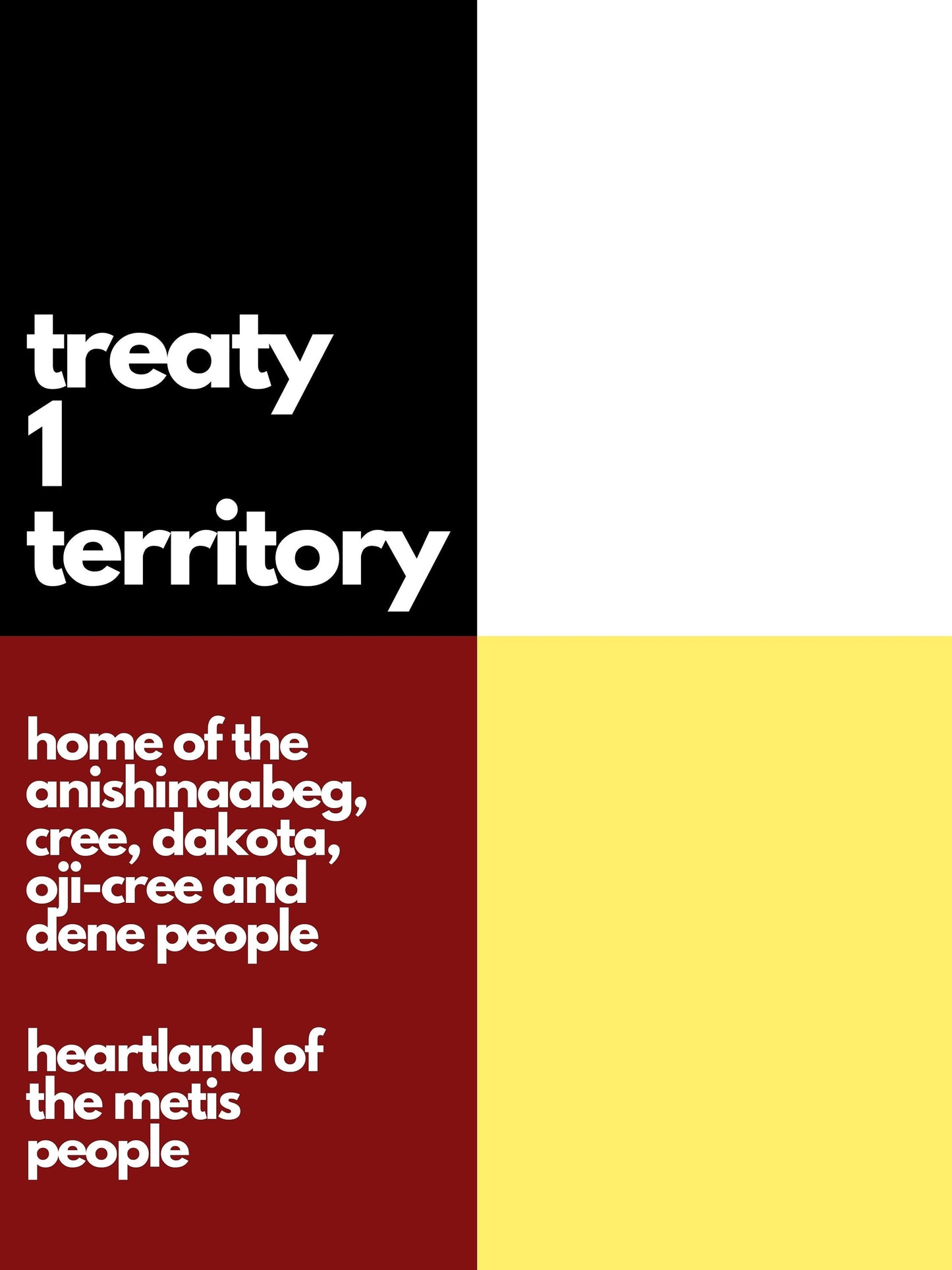 Land Acknowledgement Art Print - Treaty 1 Territory - Ojibwe, Cree, Dakota, Dene, Oji-Cree, Dene, Metis