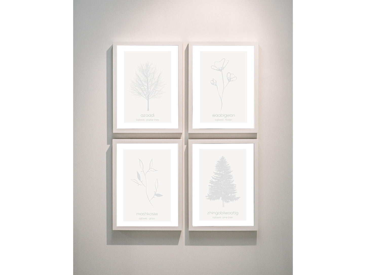 Minimalist Ojibwe Plants and Trees Art Print Set