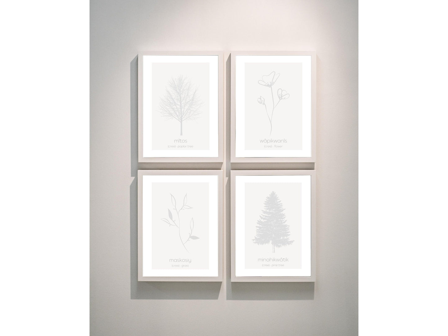 Minimalist Cree Plants and Trees Art Print Set